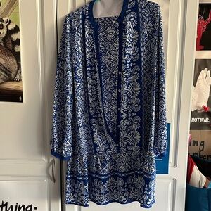 Zara Blue and White Floral Mini Dress